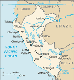 Map of Peru from the CIA World Factbook