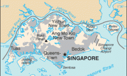 Map of Singapore from the CIA World Factbook
