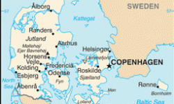 Map of Denmark from the CIA World Factbook