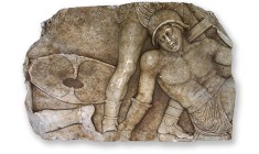 Gladiator depiction hidden by looters at Lucus Feroniae recovered