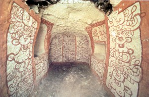 The mask is thought to come from this looted tomb (from National Geographic)